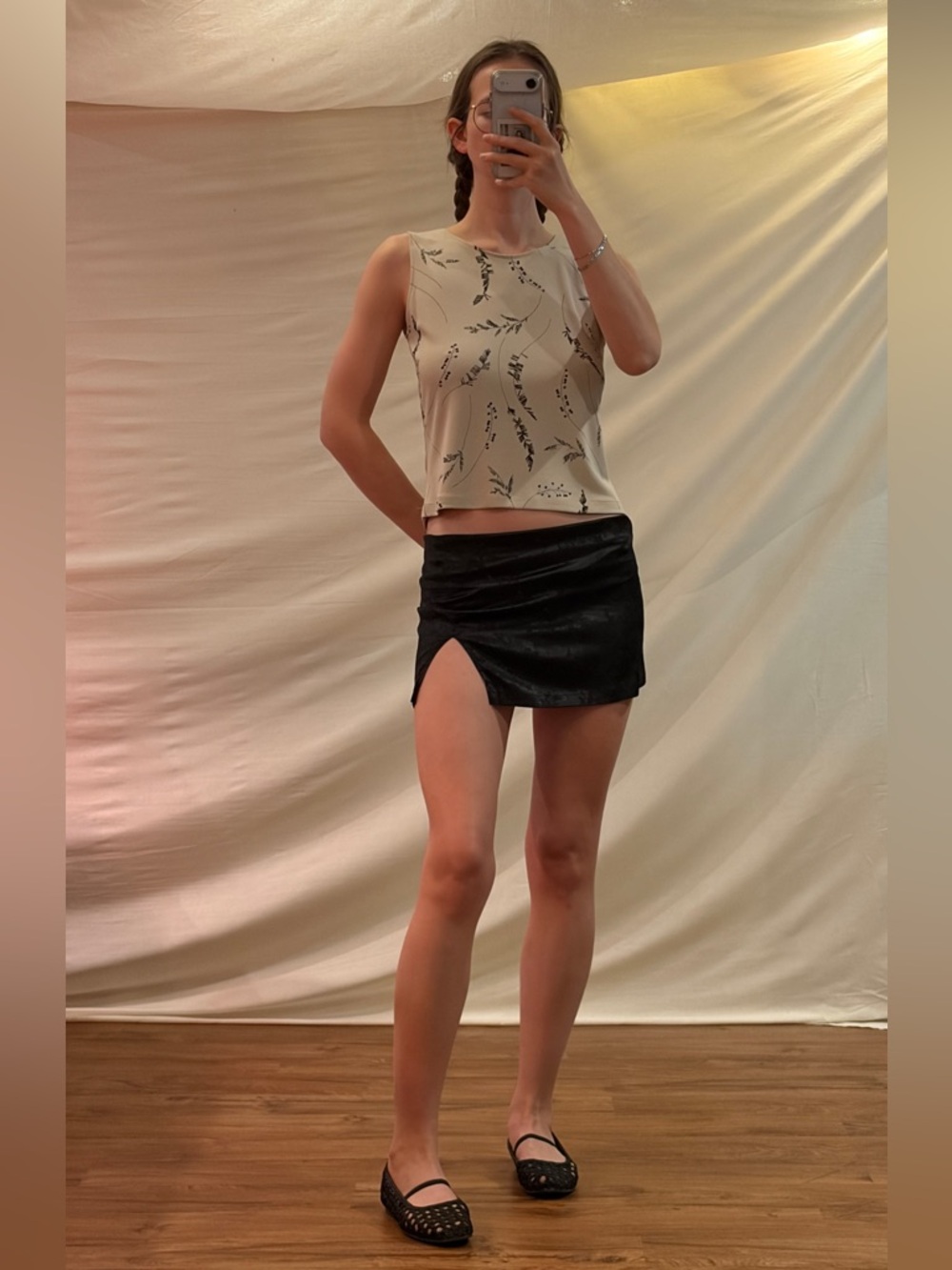 Vintage Cream Floral Tank Top
